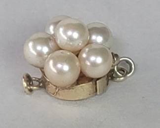 14k gold necklace clasp with pearls