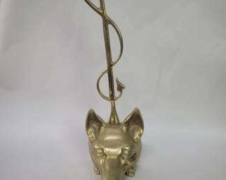 Vintage Metal Crafters brass fox and whip doorstop