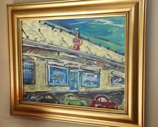 1980's painting of Jimmie's Hotdogs, Albany