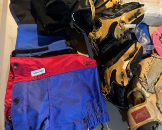 Sports equipment, baseball gloves