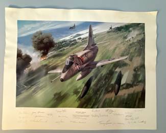 ‘Skyhawk Tribute’
Numbered and Signed by 23 Upper Level Retired Navy Officials, also with a Certificate of Authenticity