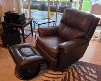 Leather rocker recliner