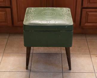 Mid century modern stool or ottoman with storage
