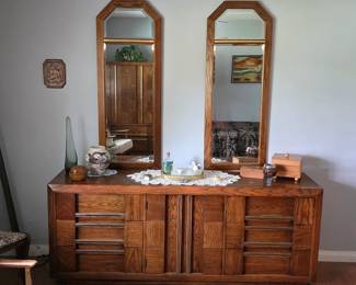 Lane mid century brutalist dresser with mirrors