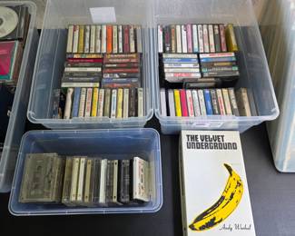 CDs, DVDs, cassette tapes