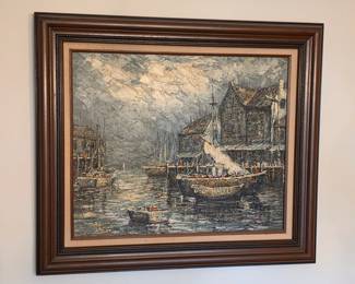 Vintage Bartolucci oil painting on canvas