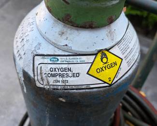Oxygen acetylene tanks and torch