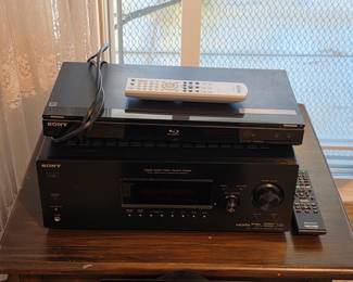 Sony DVD player, Sony stereo amplifier and tuner
