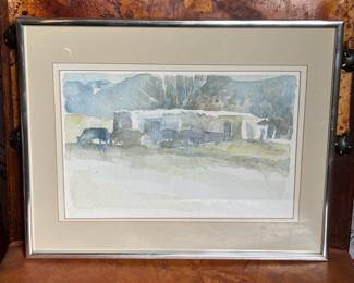 Lot #203 - Phyllis Mayer “In the Shade” #68 Watercolor Artwork Wall Art