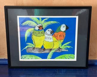 Lot #202 - Ex-SQUEEZE ME! - Watercolor Collage by Michael Engel