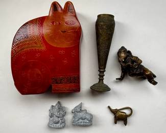 Lot #170 - Vintage & Antique Indian Figurine and Decorative Items Lot
