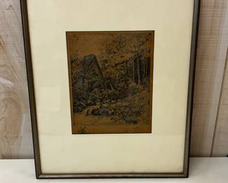 Lot #31 - Framed Drawing of Old Mill Chagford, England