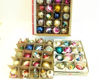 Lot #100 - Vintage 1950s Mercury Glass Hand Blown Christmas Ornaments