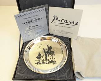 Lot #232 - Picasso Don Quixote de la Mancha Sterling Silver Plate Geo Washington Mint