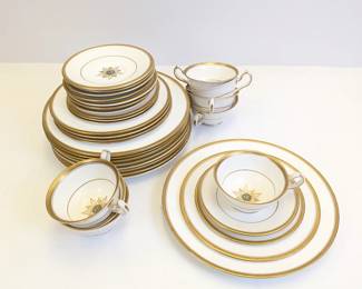 Lot #107 - Royal Crown Derby England Blue Star of Eden China Set