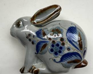 Lot #178 - Ken Edwards El Palomar Folk Art Pottery Bunny Rabbit Figurine Ceramic Tonala Mexico