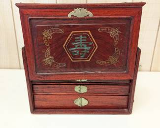 Lot #66 - Antique Chinese Mah Jongg Set with Storage Case