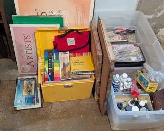 Lot #237 - Art Supplies Auction Lot: Artists Paper Sketch Pads Pens Pastels Paints Transparencies and more...