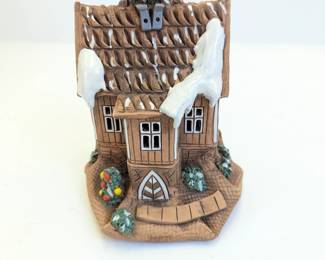 Lot #245 - Lithuanian Candle House, Candle Holder, Clay, Terra Cotta Cottage GR C Goar