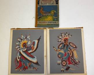 Lot #16 - 'American Indian Fairy Tales' Book & Woody Crumbo Native Prints