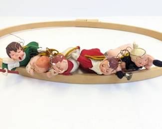 Lot #95 - Colorado Springs Vintage Mid Century Simpich Hanging Angels and Cloud Baby Hand Made
