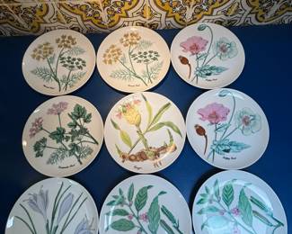 Lot #131 - Horchow Collection Botanical Herbs Plate Set