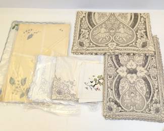 Lot #125 - Vintage Hand-Embroidered Table Linen Sets