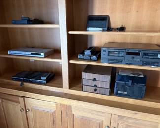 misc electronics $10/each, classic working Bell & Howell slide project with trays $35