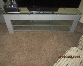 silver color entertainment center
