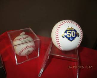 Baseballs depicting 2015 Royals world series win
