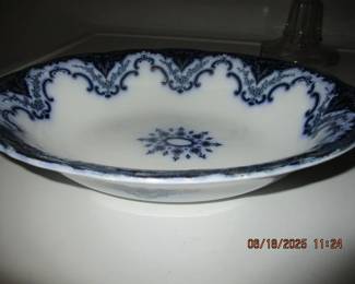 Flow blue oval bowl