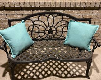 Texas themed outdoor bench