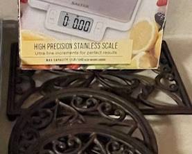 Kitchen scale and trivets