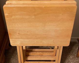 Good old American TV Trays! Solid wood.