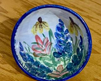 Hand painted bluebonnet bowl