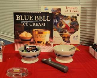 Ahhhhhhhh, who doesn't need a good ice cream bowl, and I can personally vouch for these, bought some decades back on a road trip with the kiddos. Mmmmmm, Blue Bell. Just need the ice cream.