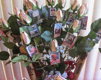 These roses are made of official MLB rawhide and individually signed by the professional players! One of a kind!