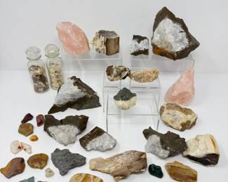 52 MixedLotofCrystalsFossilsPolishedStones30Specimens