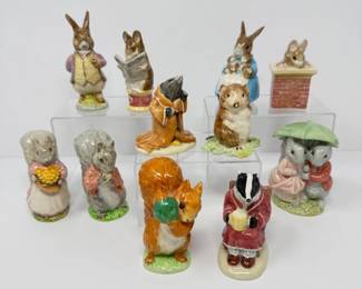 43 VintageBeatrixPotterRoyalAlbertFigurineBeswickEngland11pc