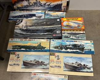 54 VintageRevellTamiyaShipModelKitsUSSArizonaPT109Carriers