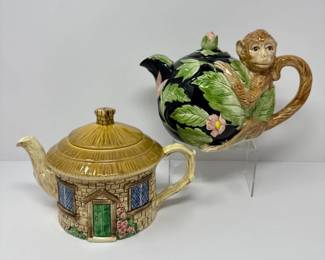48 1980sFitzFloydMonkeyTeapotSylvaCeramicsCottagePitcher