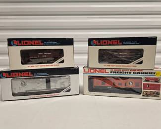 16 Setof4LionelGreatNorthernFreightCarsOO27GaugeCars