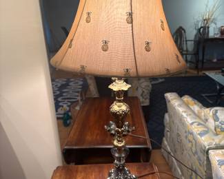 Brass and Chrystal Pineapple Lamp (2)