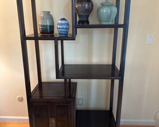 Espresso Color Chinese Hardwood Curio Display