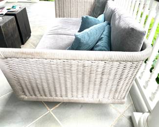 90. Paola Lenti Rope Woven Sofa on Teak Base (75" x 37" x 26")