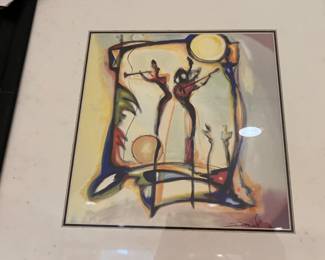 167. Original Abstract Artwork titled "Spotlight on Guitar" by German artist Alfred Gockel