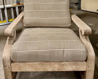 Pair, Kingsley Bates Teak "Nantucket" Deep Armchairs with Cushions