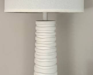 (2) Clayton Gray "Kaleen" Table Lamp Matte White Resin