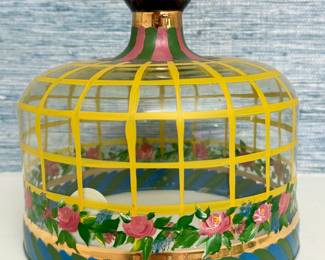 MacKenzie Childs Tattersall Glass Cheese Dome