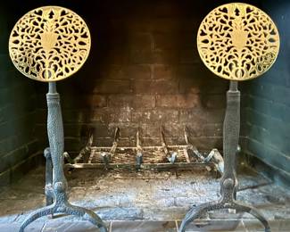 Virginia Metalcrafters Iron and Brass Andirons